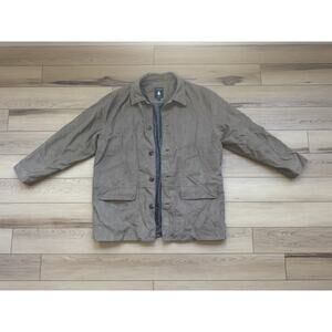 Roundtree And Yorke Outdoors Mens Extra Large Suede Leather Jacket Brown Button
